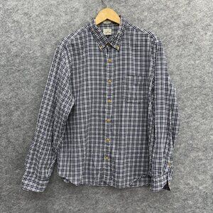 J.Crew Men's Button Down Shirt, Slim Fit, 100% Cotton, Blue Checker, Size XL